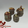 WOODEN BARRELS WITH CORPSES